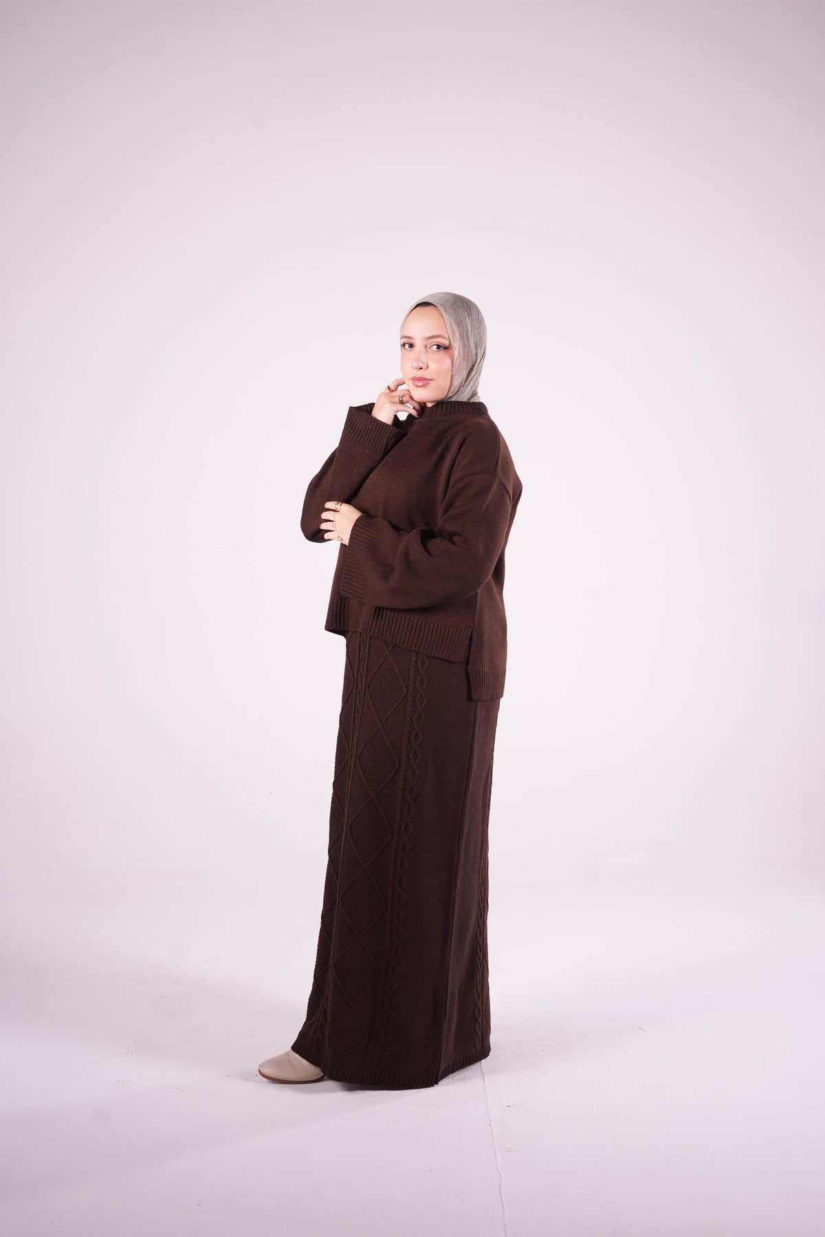 Ivy Knit Set in Brown
