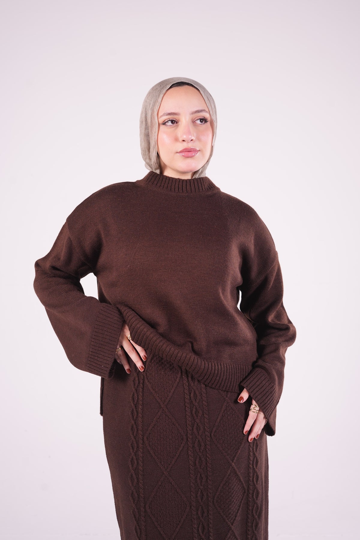 Ivy Knit Set in Brown