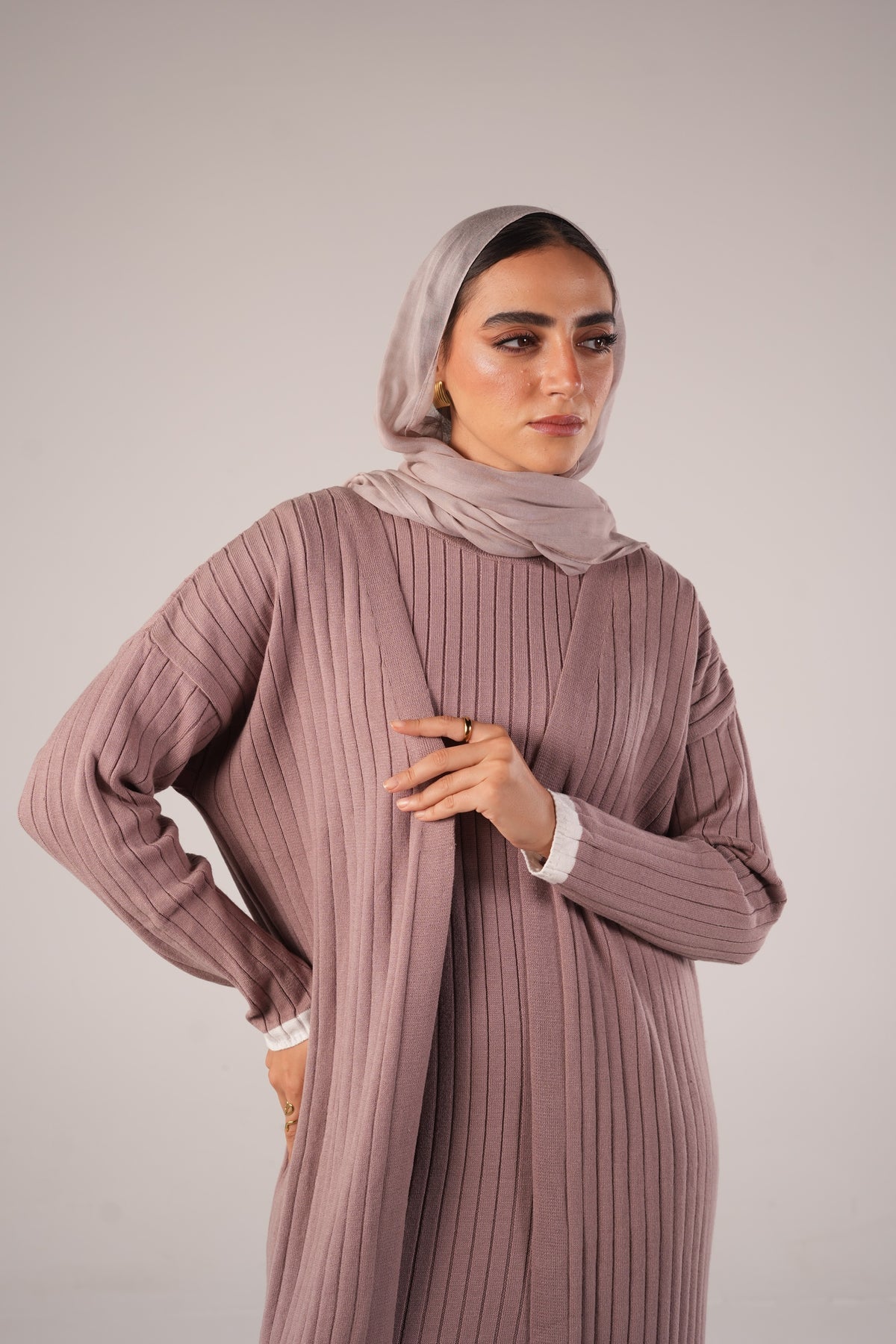 Lana Set (Cardigan & Basic) - Cashmere