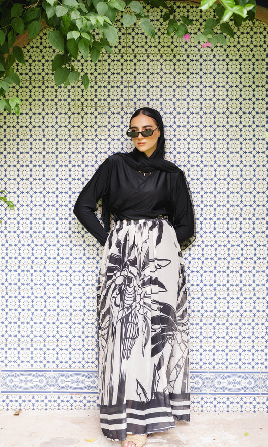 Palms Chiffon Skirt ONLY