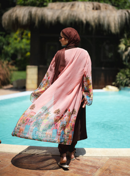 Pink Chiffon kimono