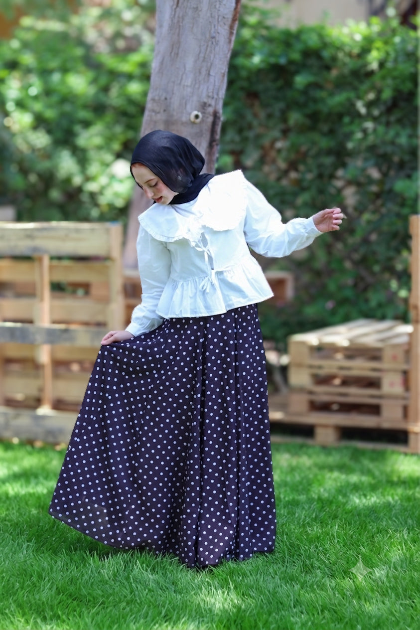 Ozel Polka Dot Skirt in Black