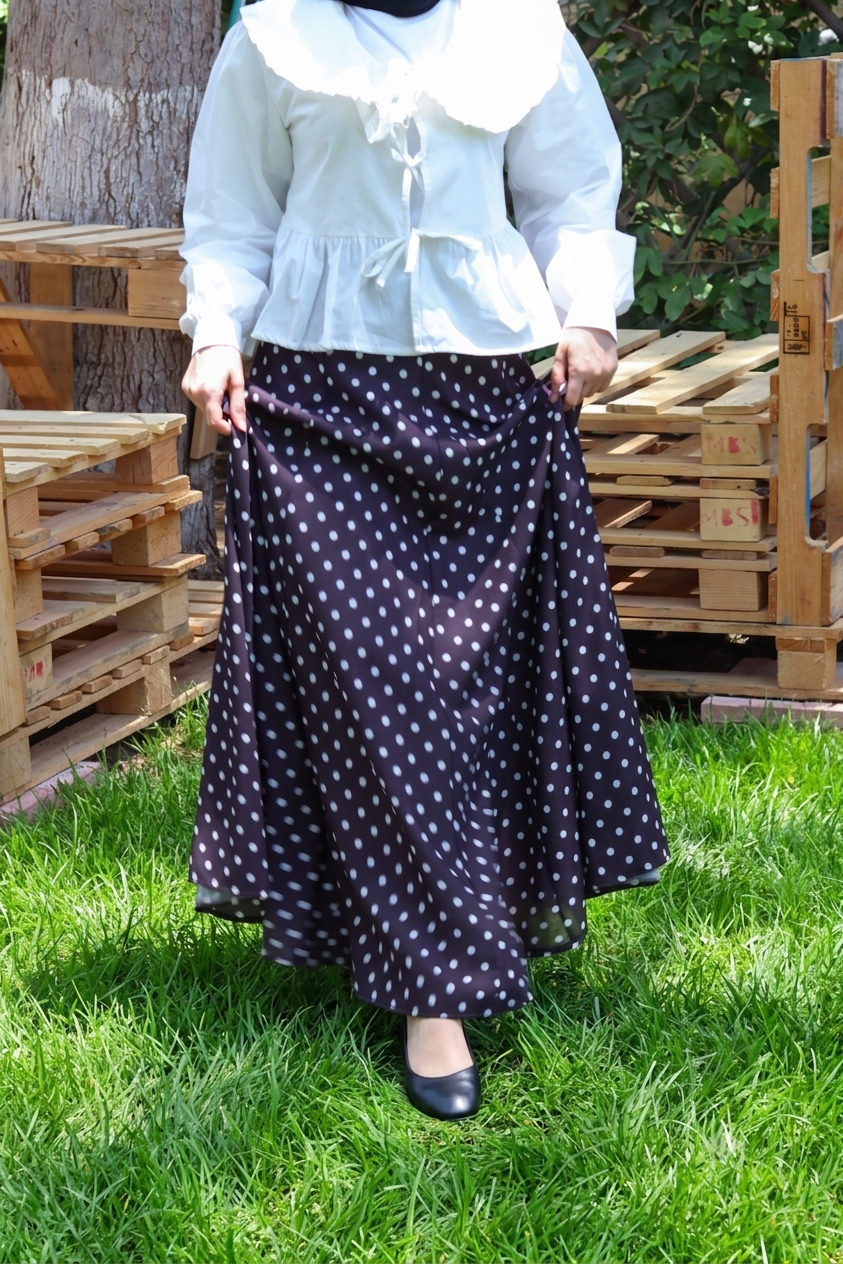 Ozel Polka Dot Skirt in Black