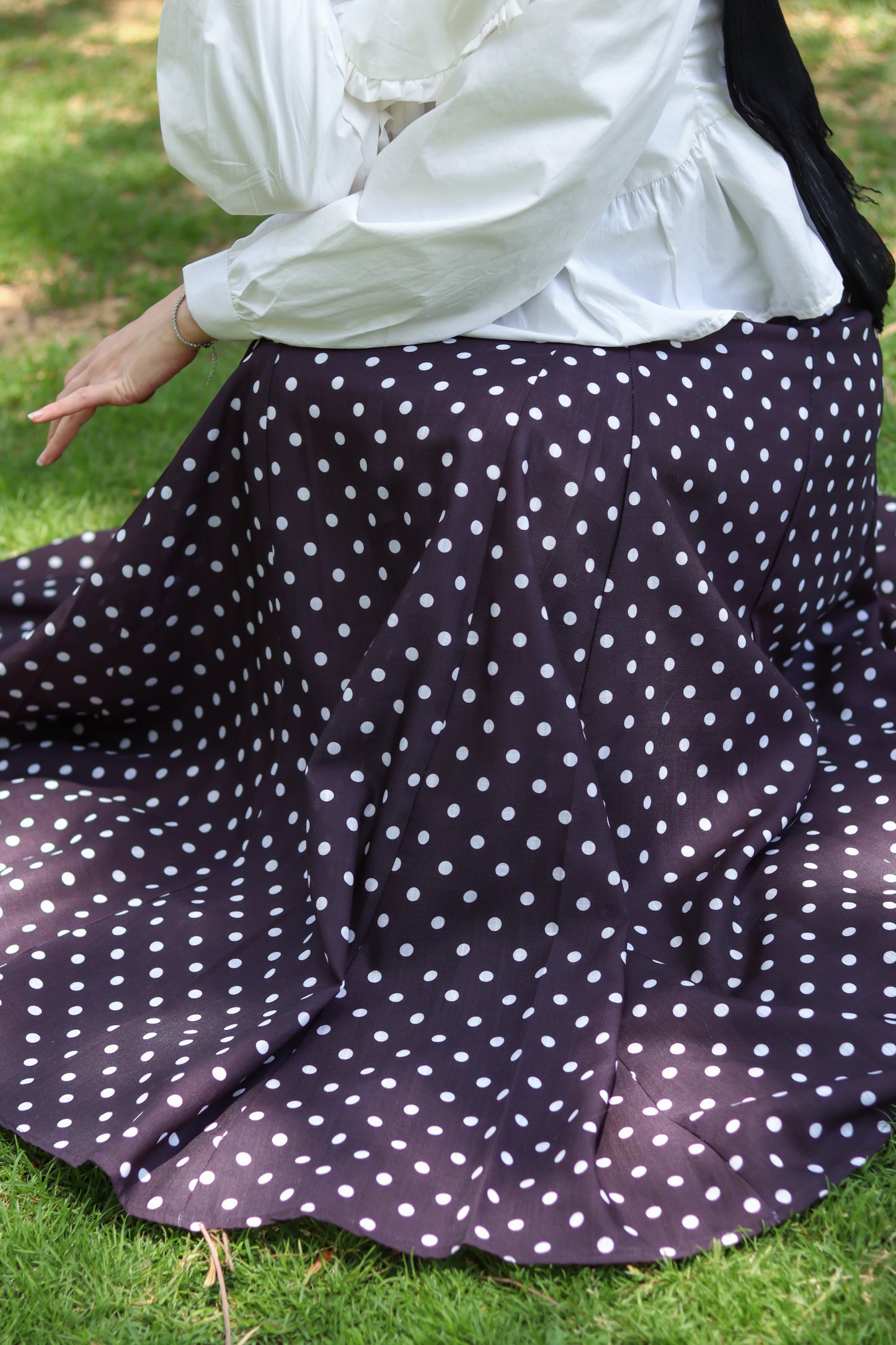 Ozel Polka Dot Skirt in Black