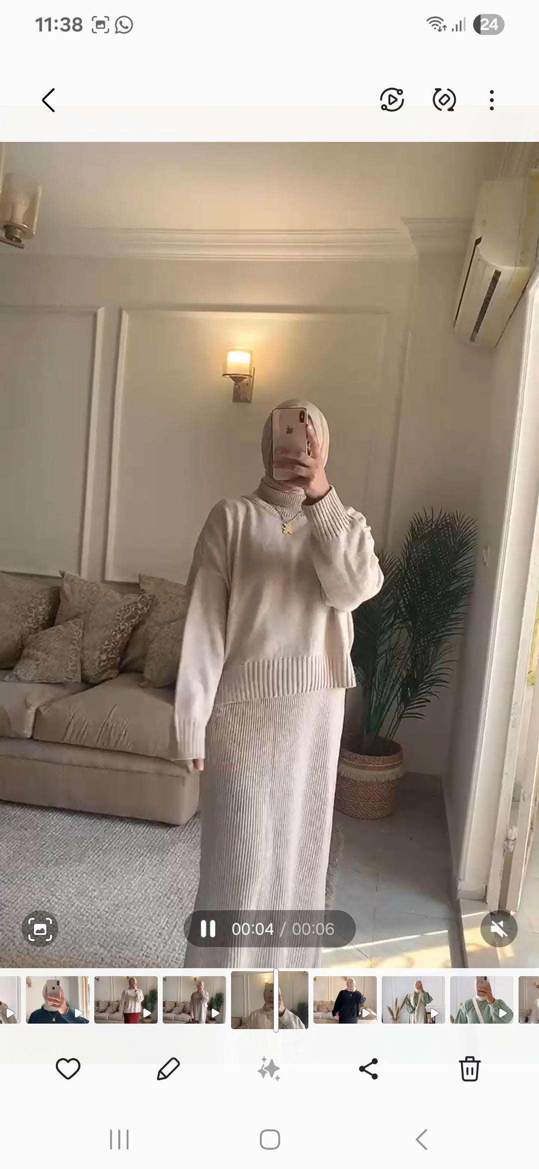 Wool Winter pullover in Beige (top only only)