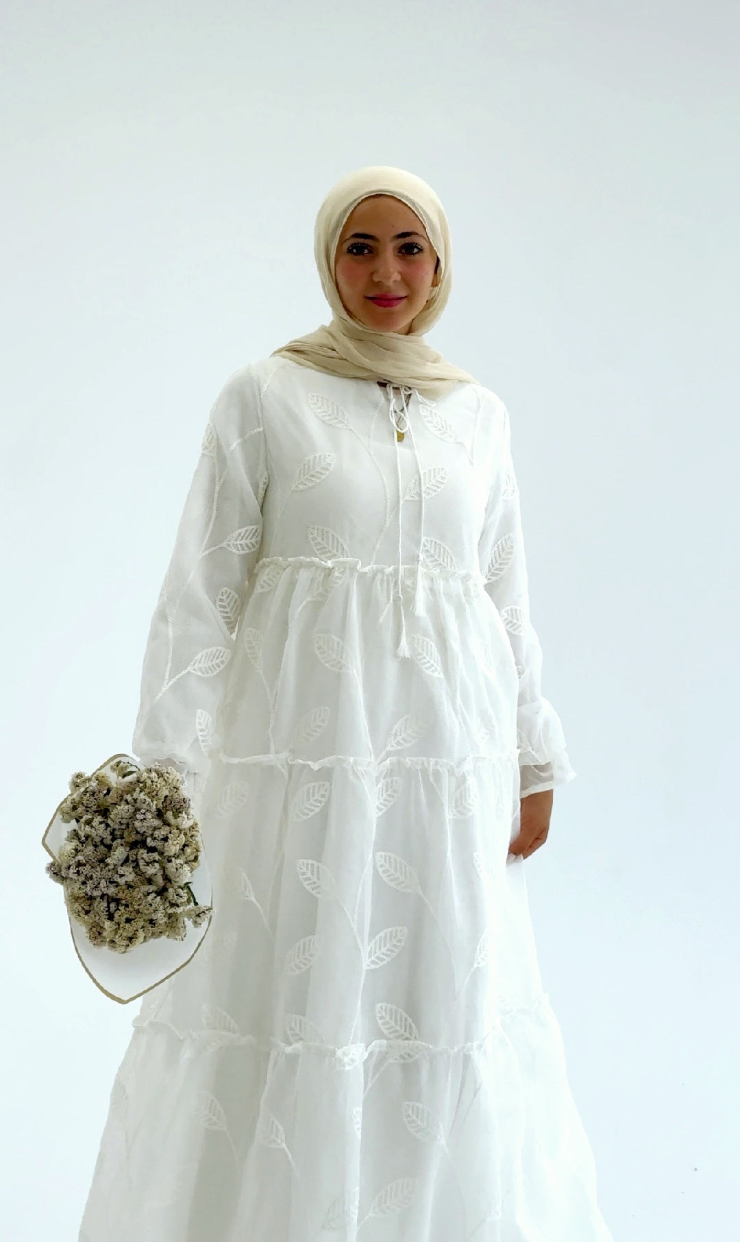 Elegant White Embroidered Dress