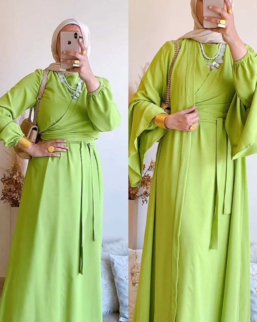 Classic Abaya Set in Light Green