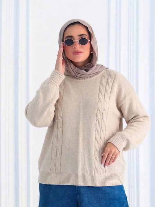 Wool Winter Pullover - Beige