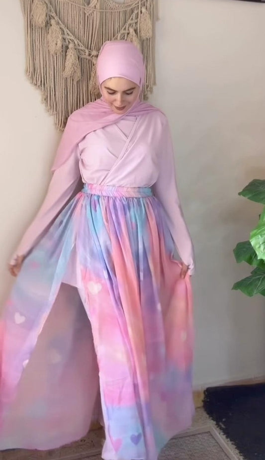 Colorful Chiffon Skirt ONLY