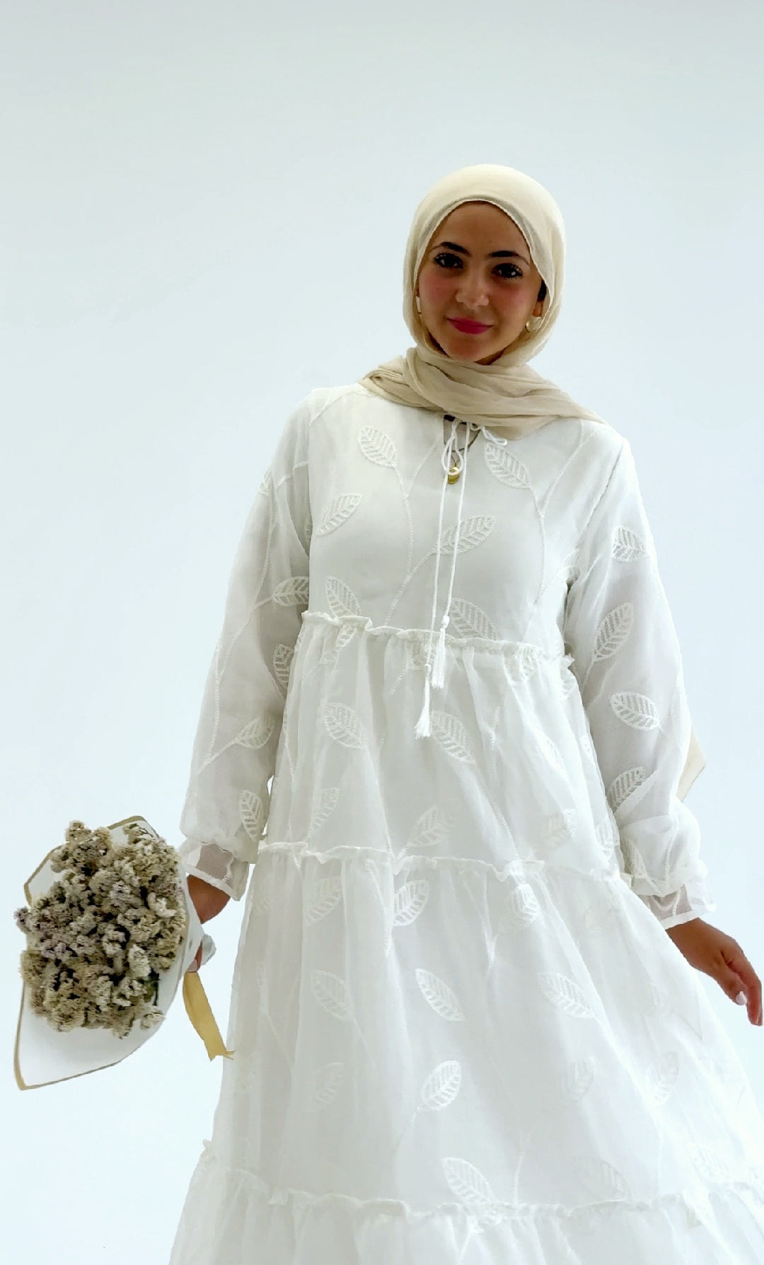 Elegant White Embroidered Dress