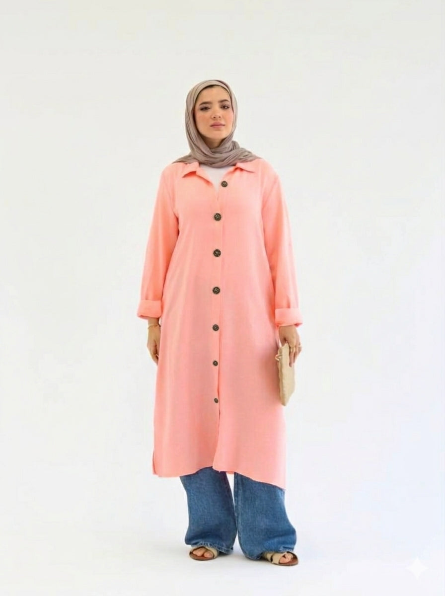 Linen Chemise in Pink