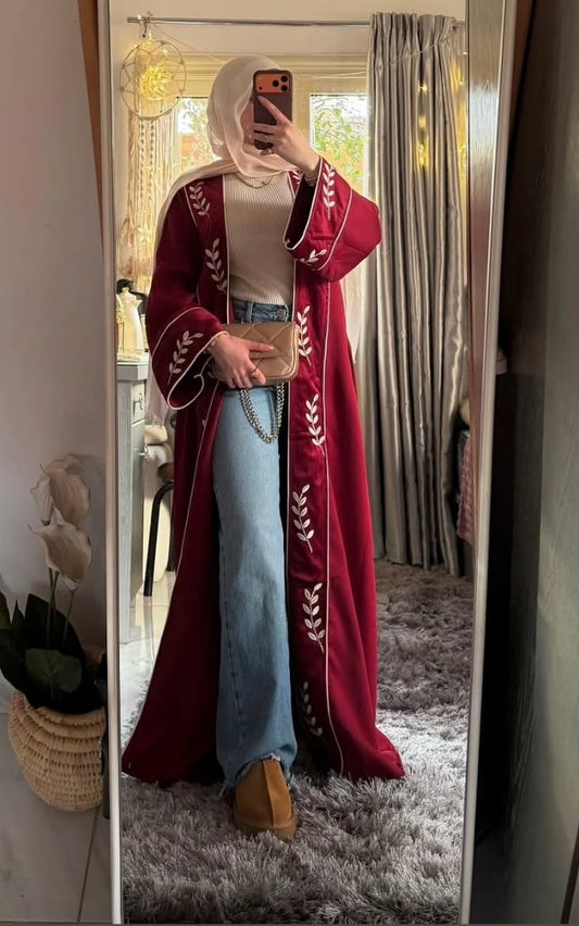 Amira Arabia Kaftan in Burgendy