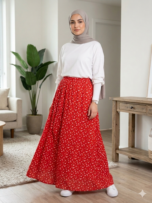 Sunset Dreams Skirt in red