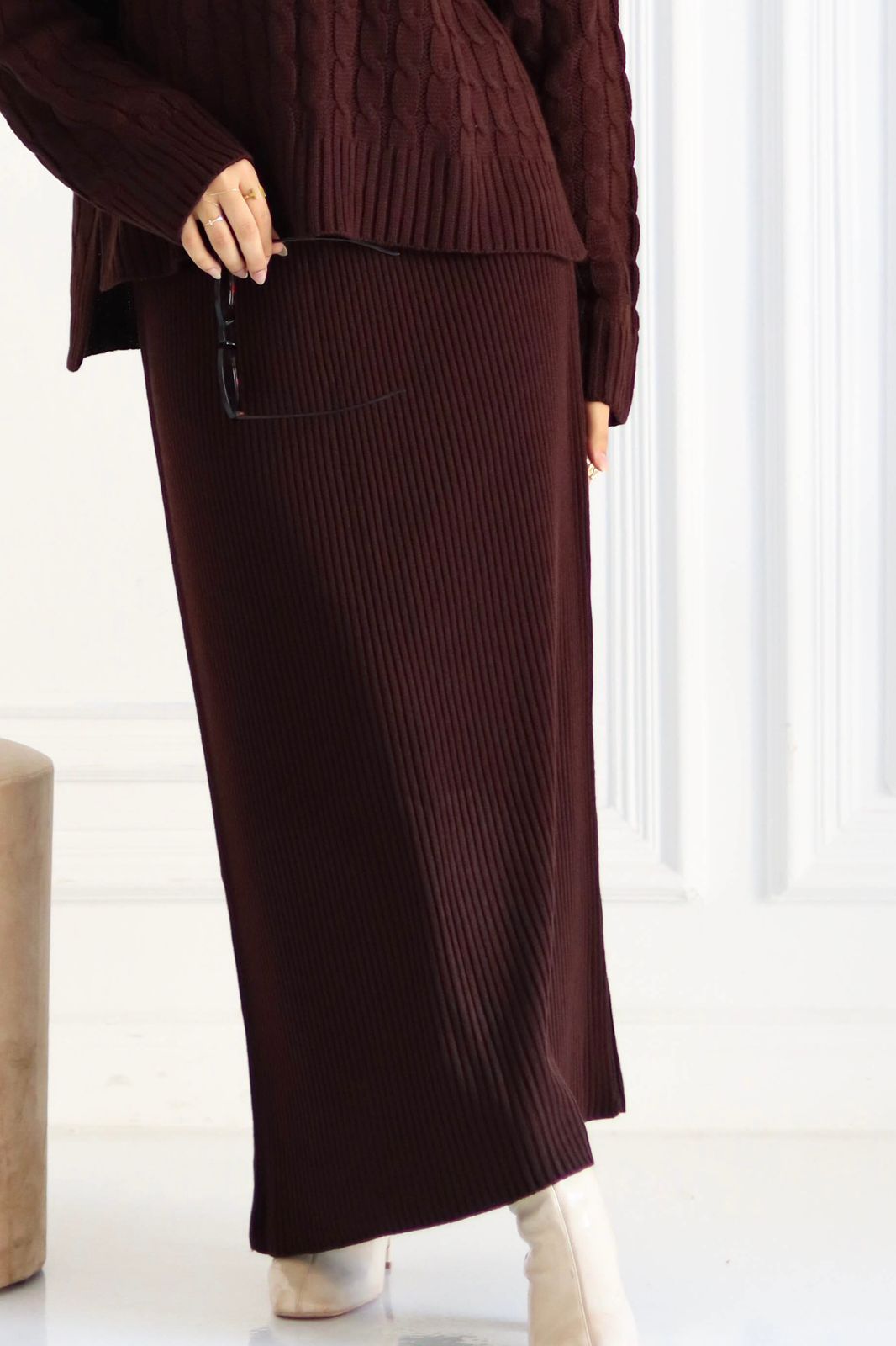 Wool Winter Skirt in Brown (skirt only)