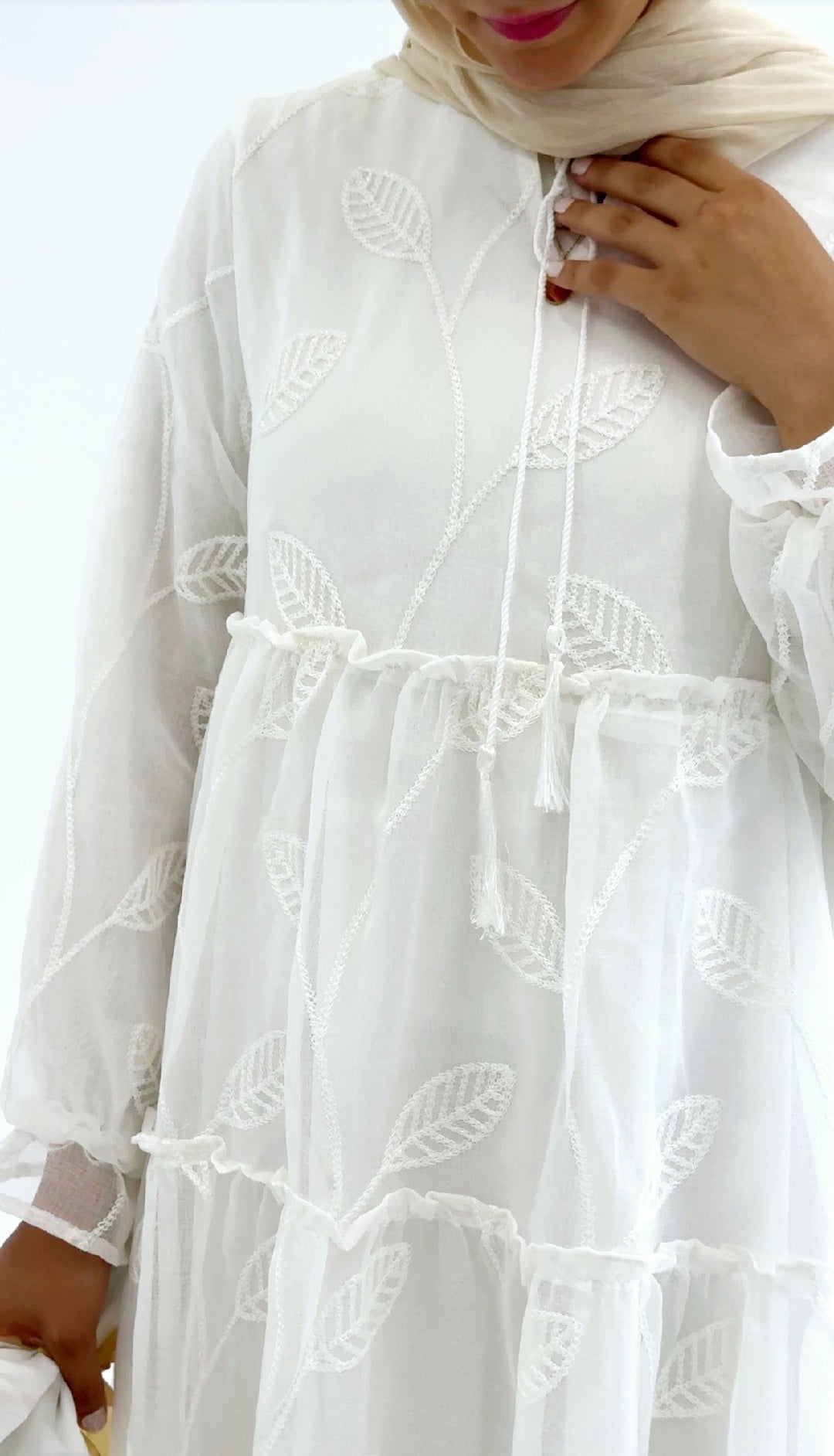 Elegant White Embroidered Dress
