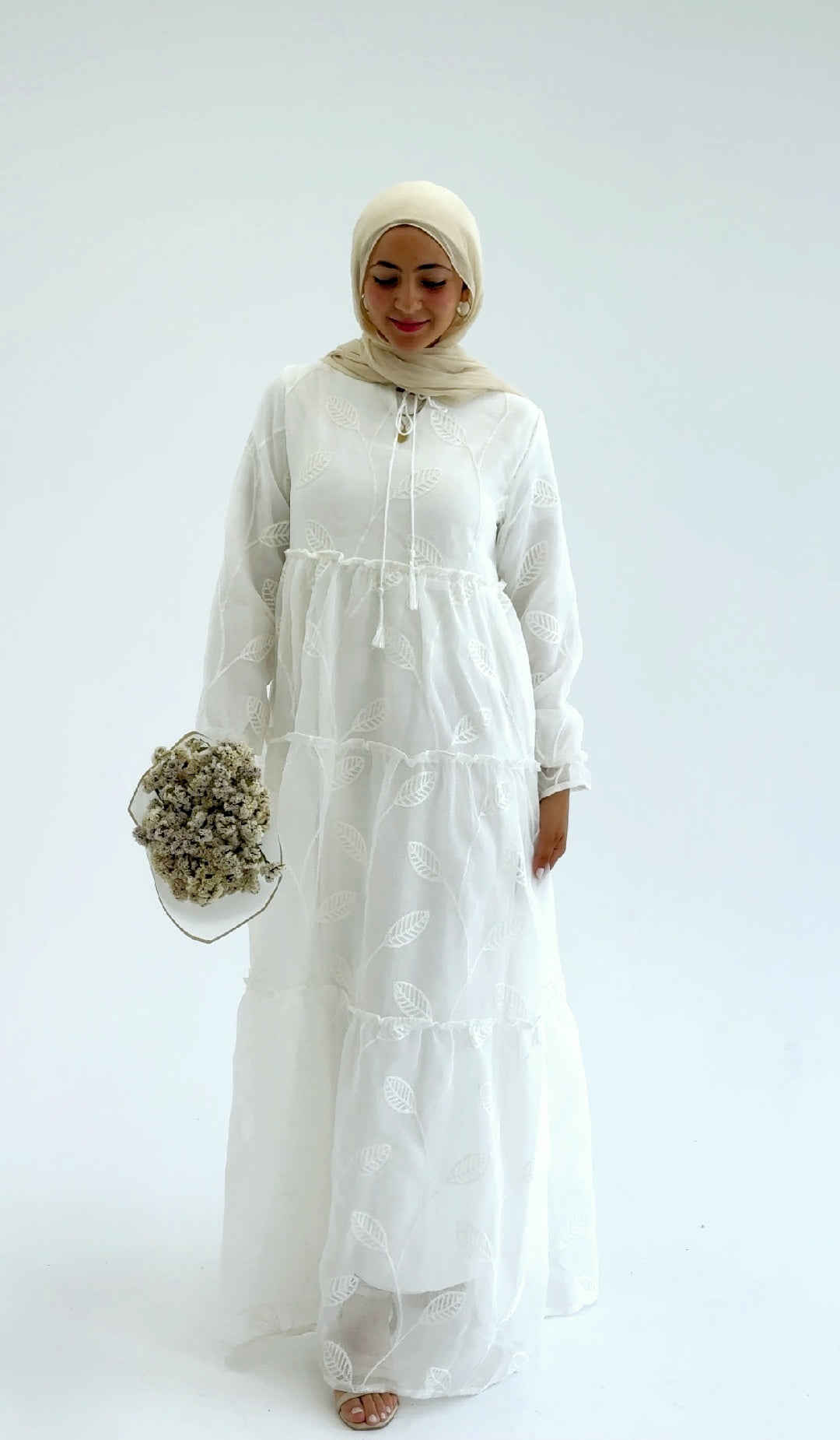Elegant White Embroidered Dress