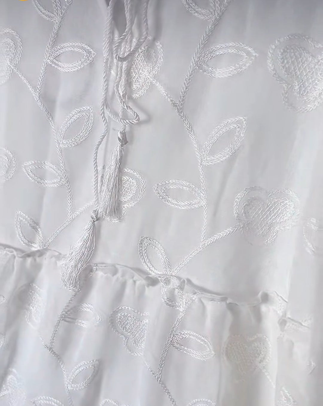 Elegant White Embroidered Dress