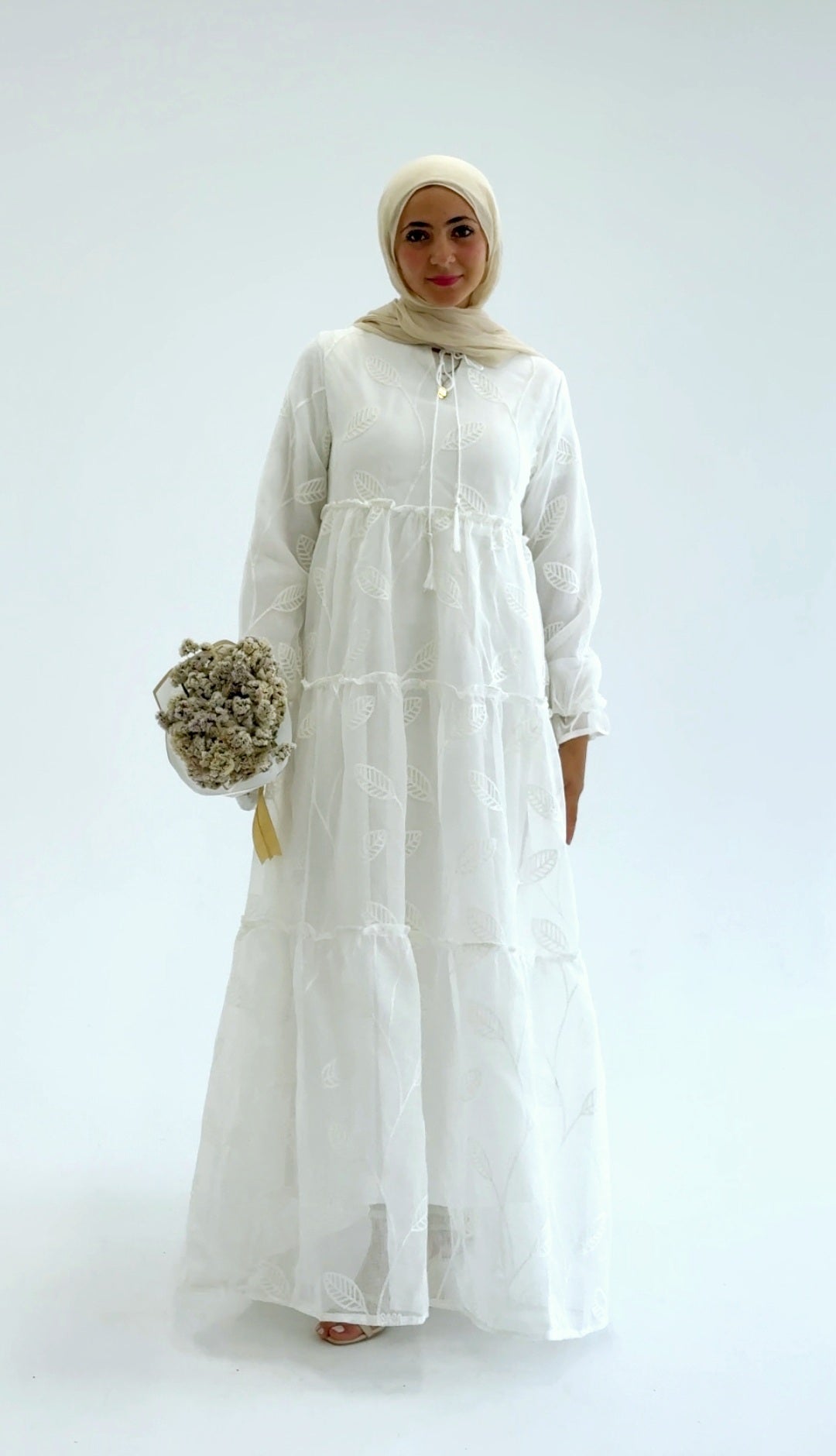 Elegant White Embroidered Dress