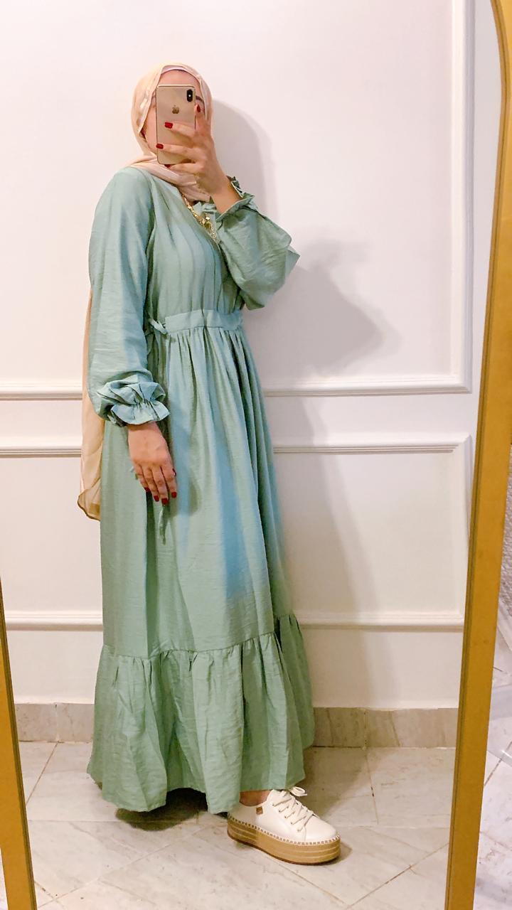 Summer Casual Linen Dress in Mint