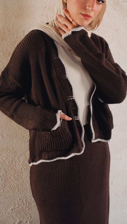 Candy Knit Set in Brown