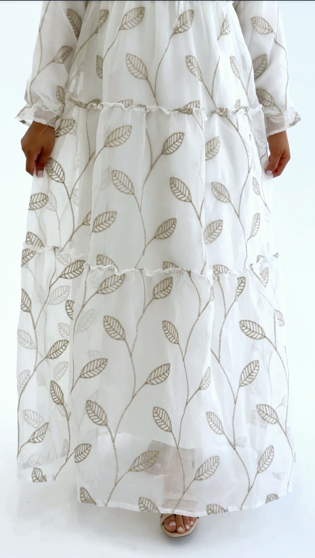 Elegant Beige Embroidered Dress