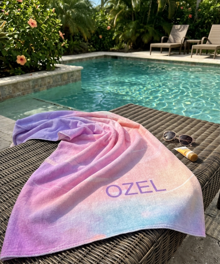OZEL Microfiber Pool & Beach Towel in Pink