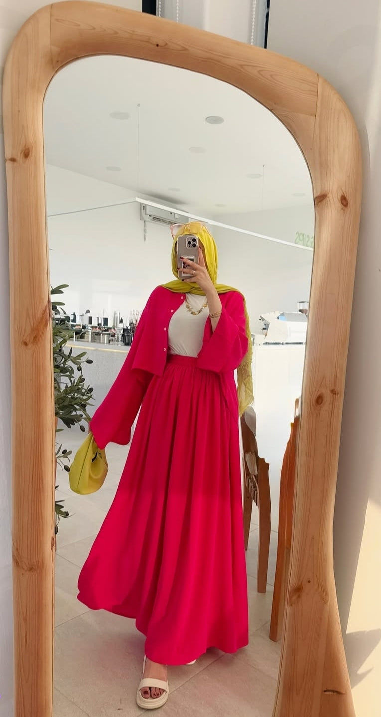 Breeze Casual Set  in Fuschia