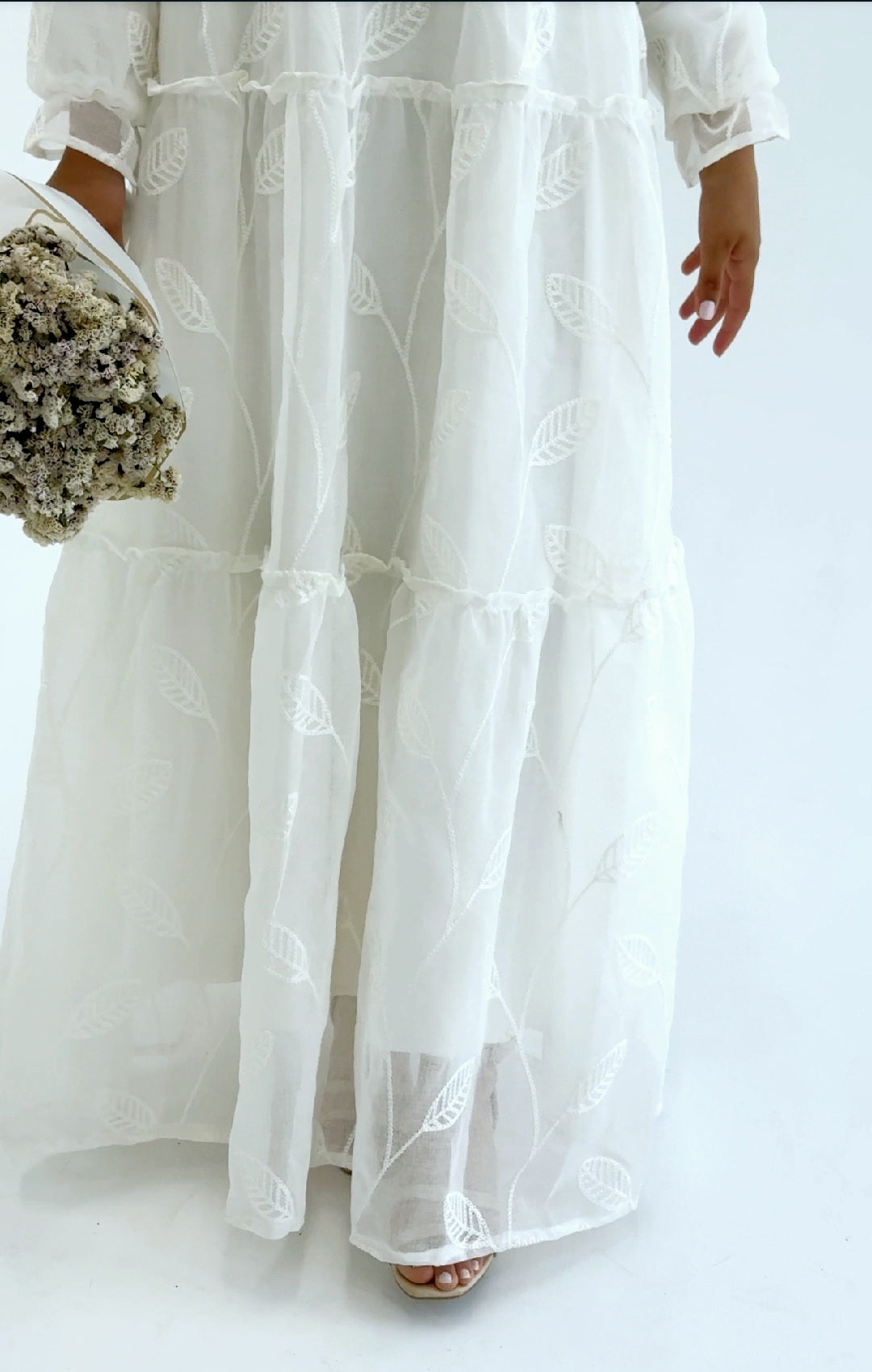 Elegant White Embroidered Dress