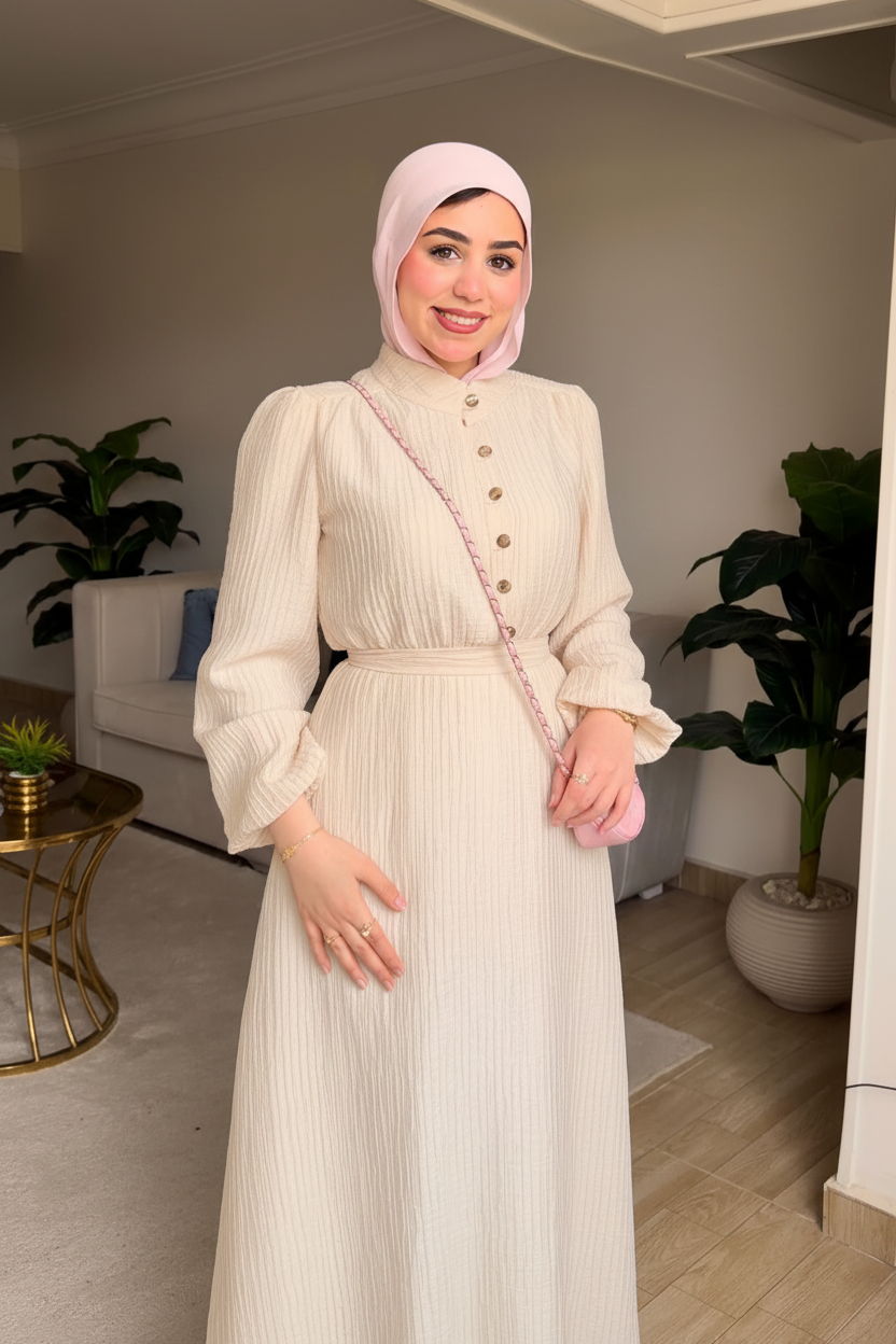 Golden Aura Dress in Beige