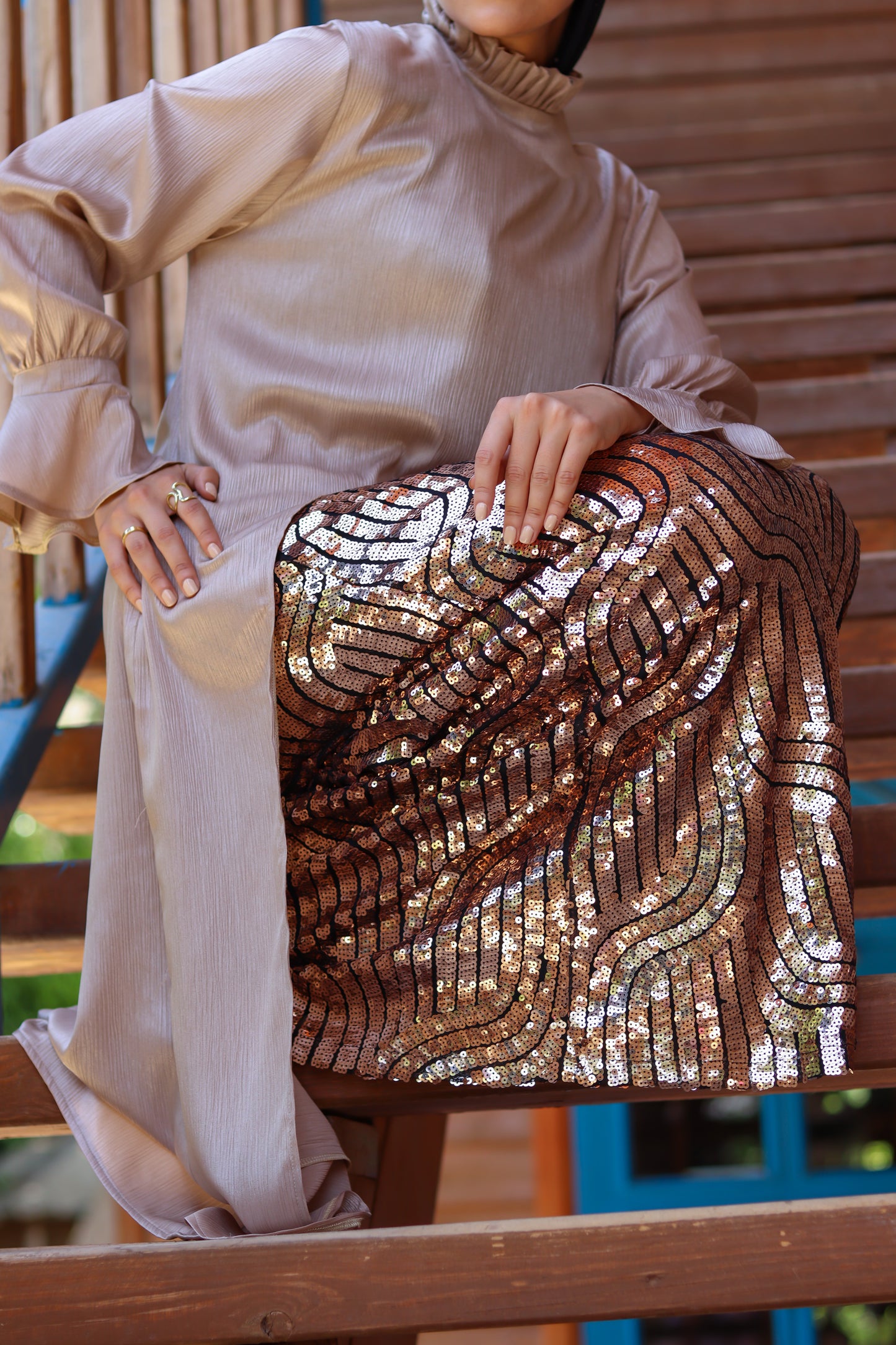 Metallic Bronze Glam Skirt
