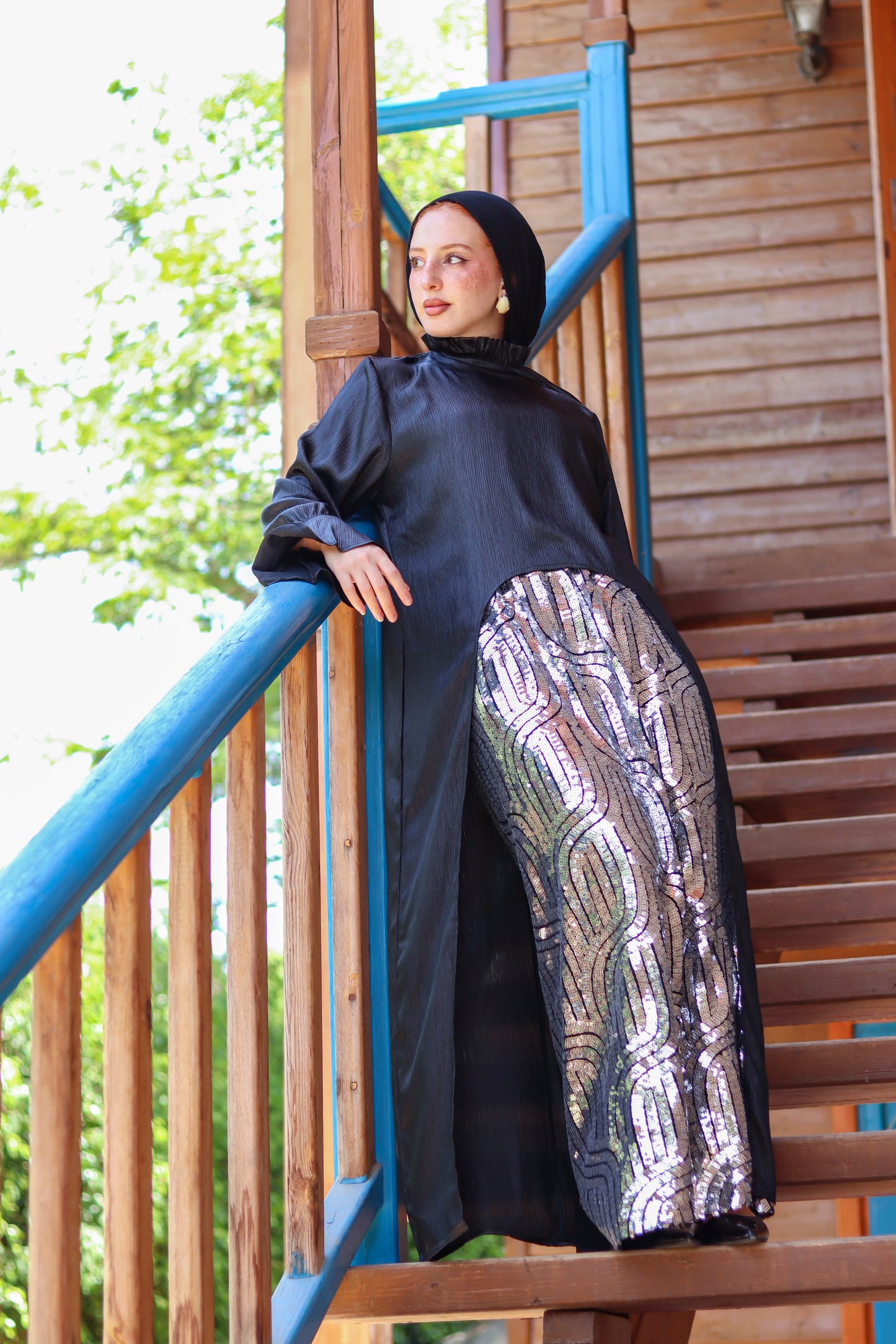 Midnight Silver Glam Skirt
