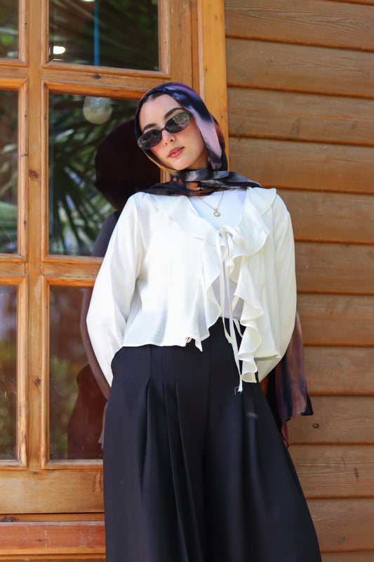 Solis Ruffle Top in White
