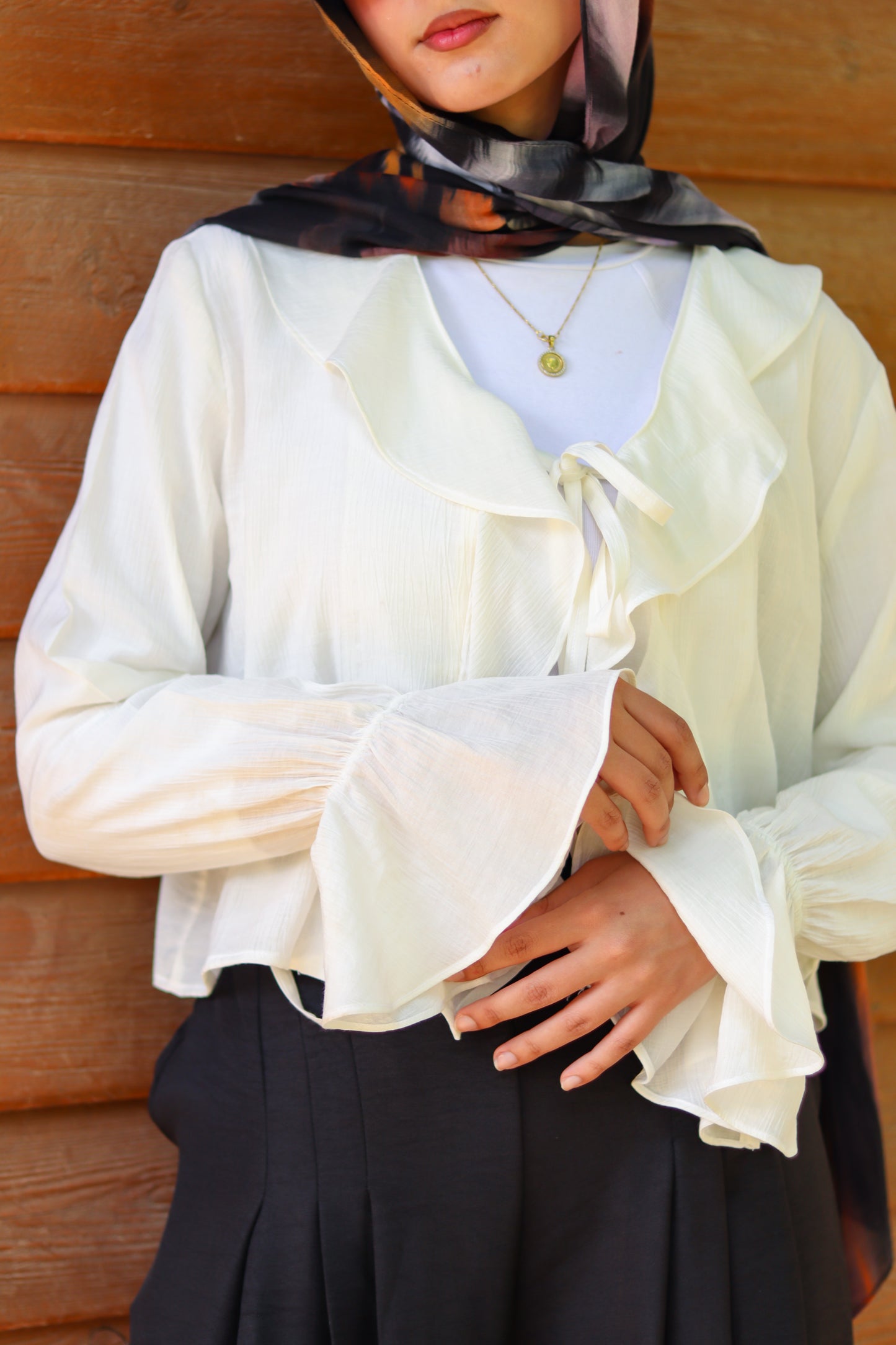 Solis Ruffle Top in White