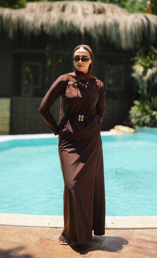 Star Burkini in Brown (with head cover)