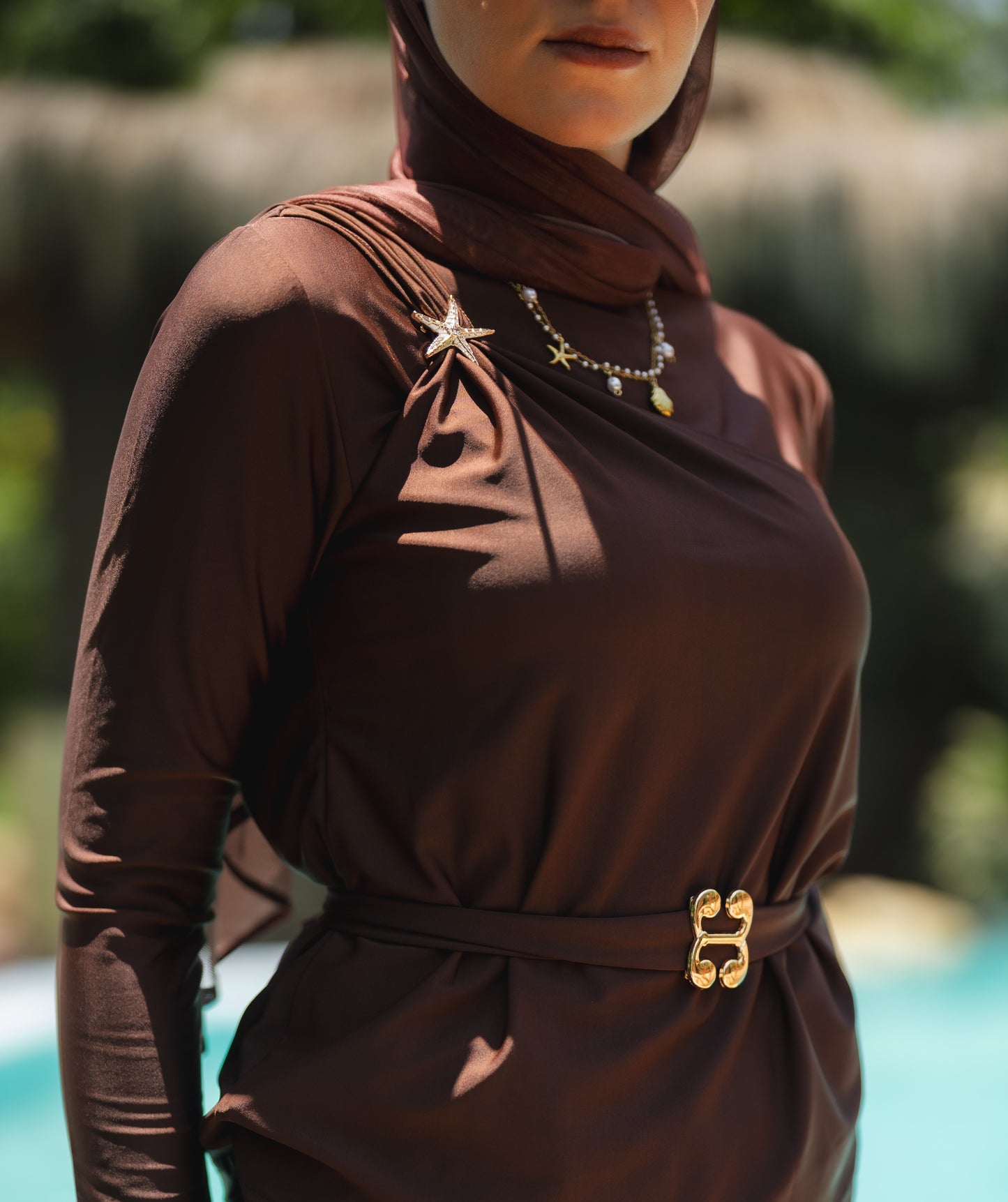 Star Burkini in Brown (with head cover)