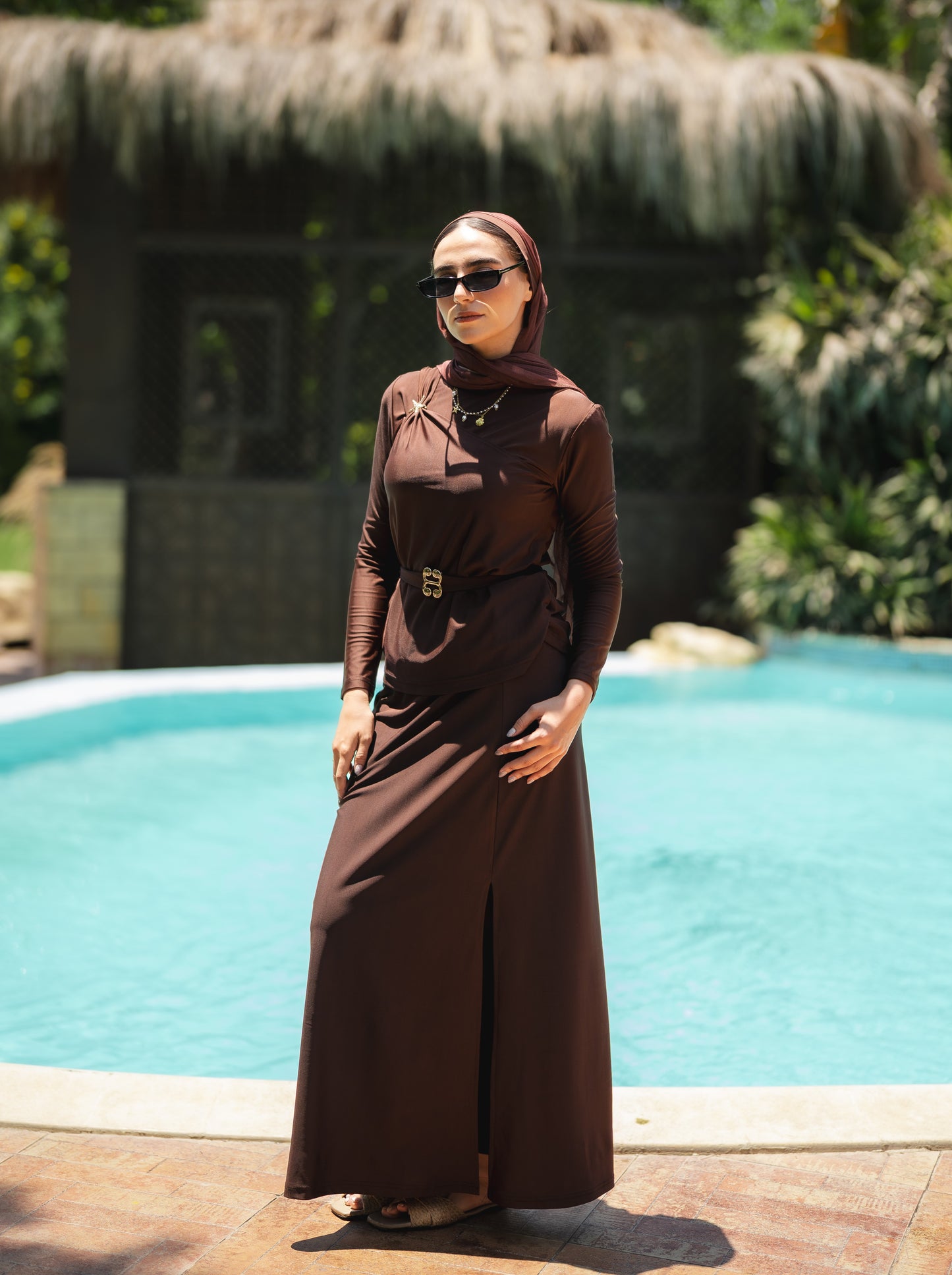 Star Burkini in Brown (with head cover)