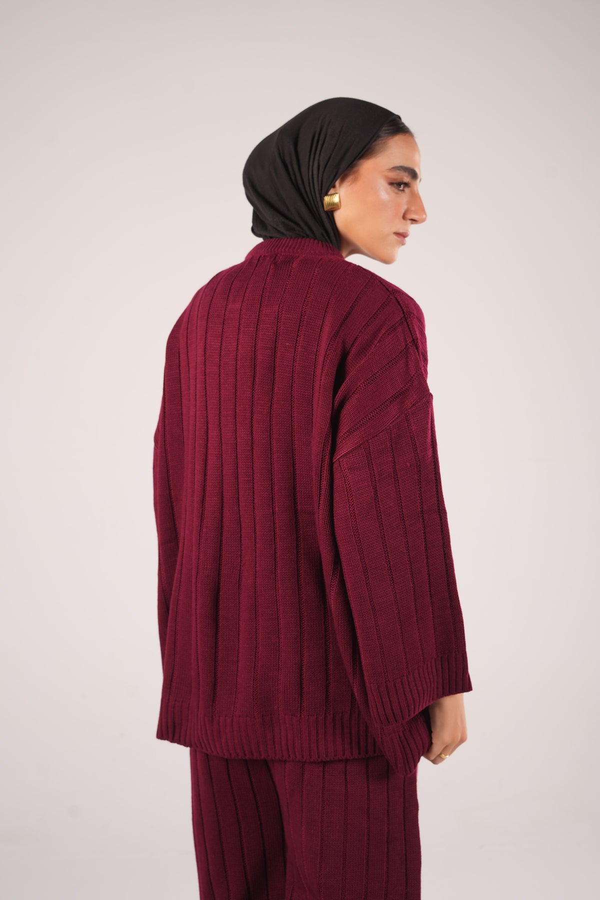 Tara Wool Set in Burgundy