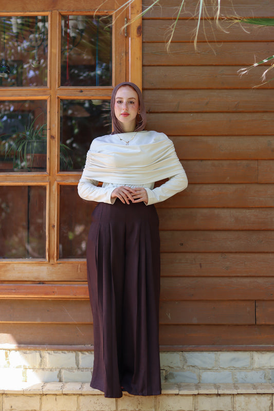 Terra Pleated Pants in Brown