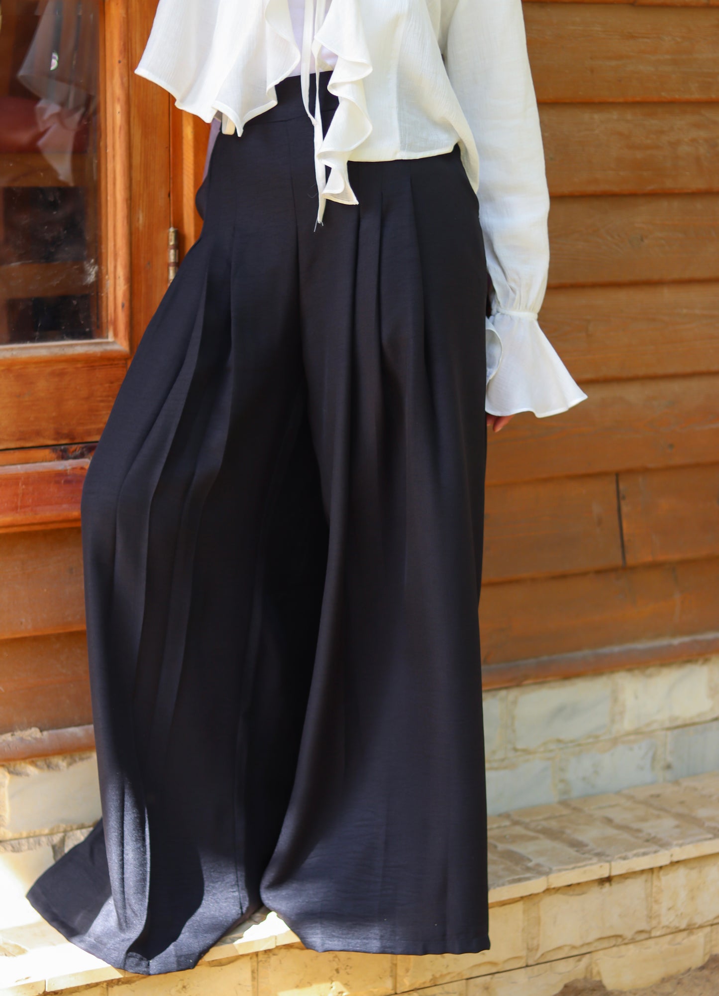 Terra Pleated Pants in Black