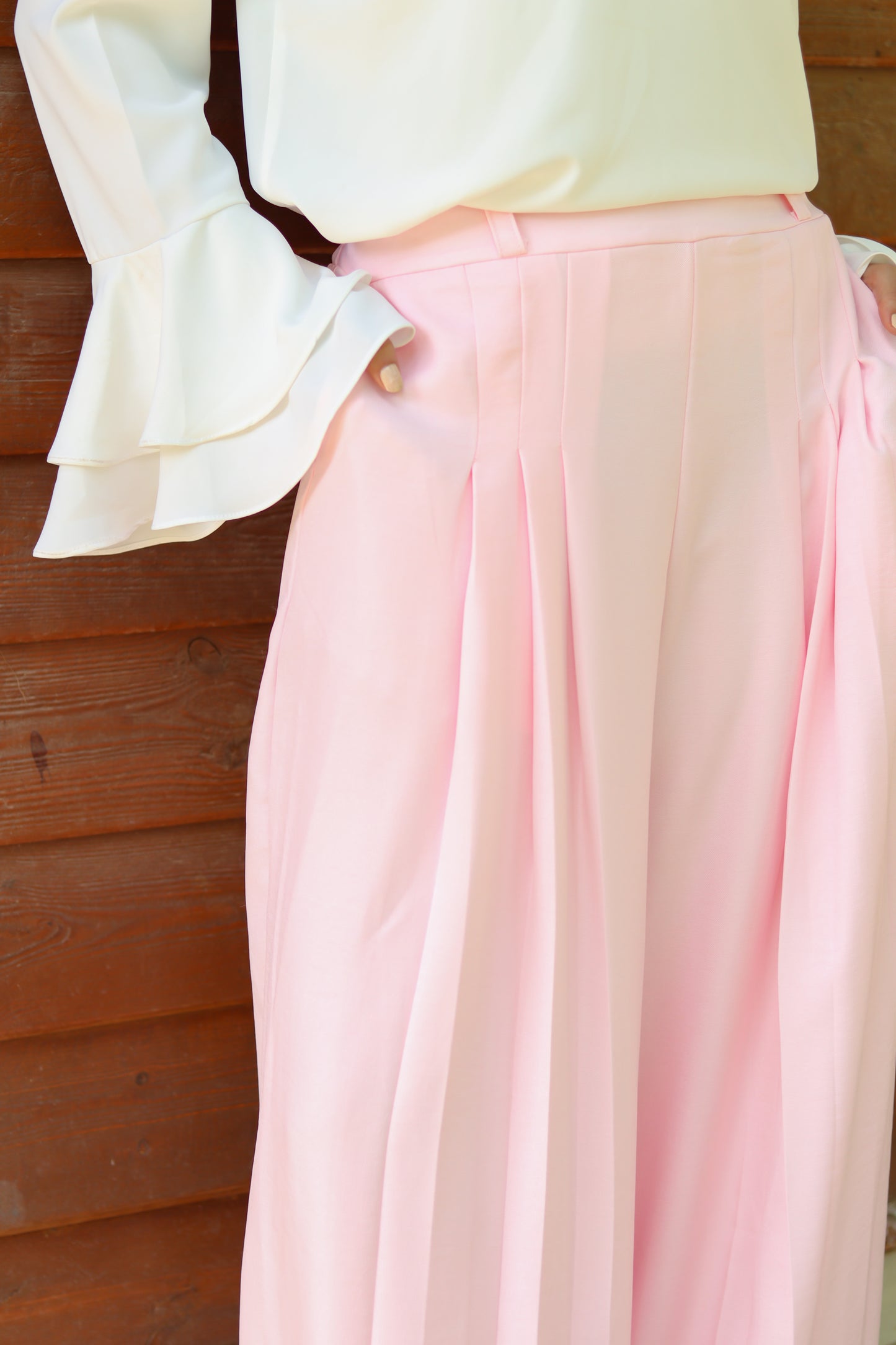 Terra Pleated Pants in Pink