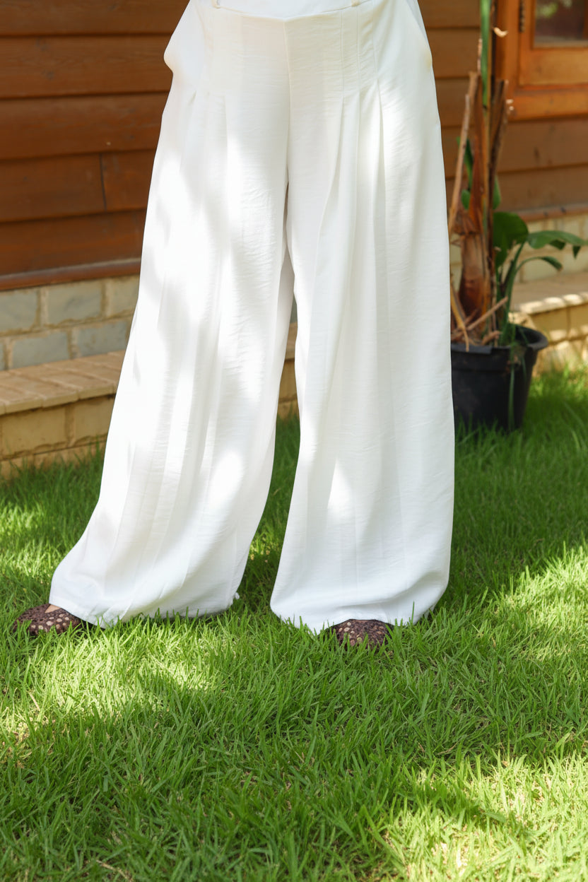 Terra Pleated Pants in White