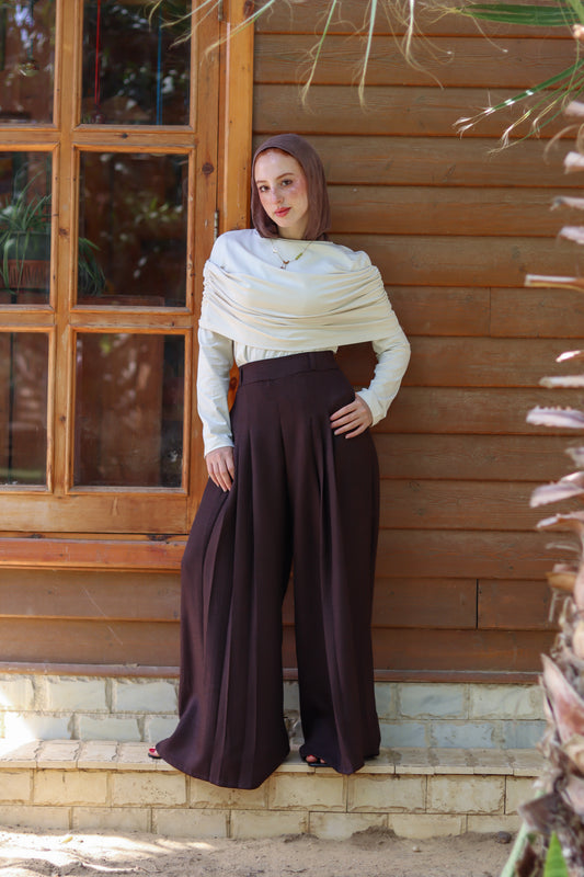 Terra Pleated Pants in Brown