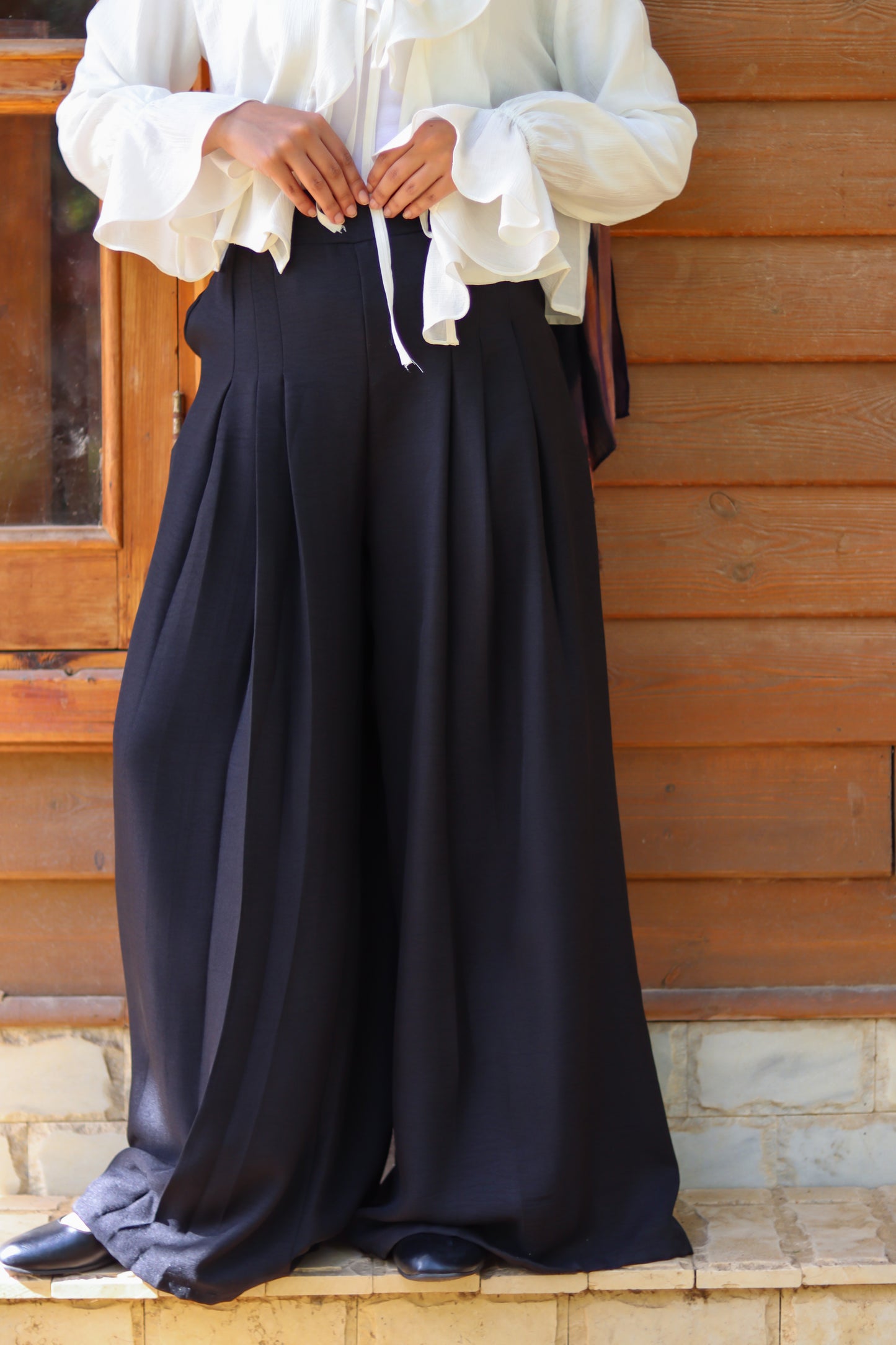 Terra Pleated Pants in Black