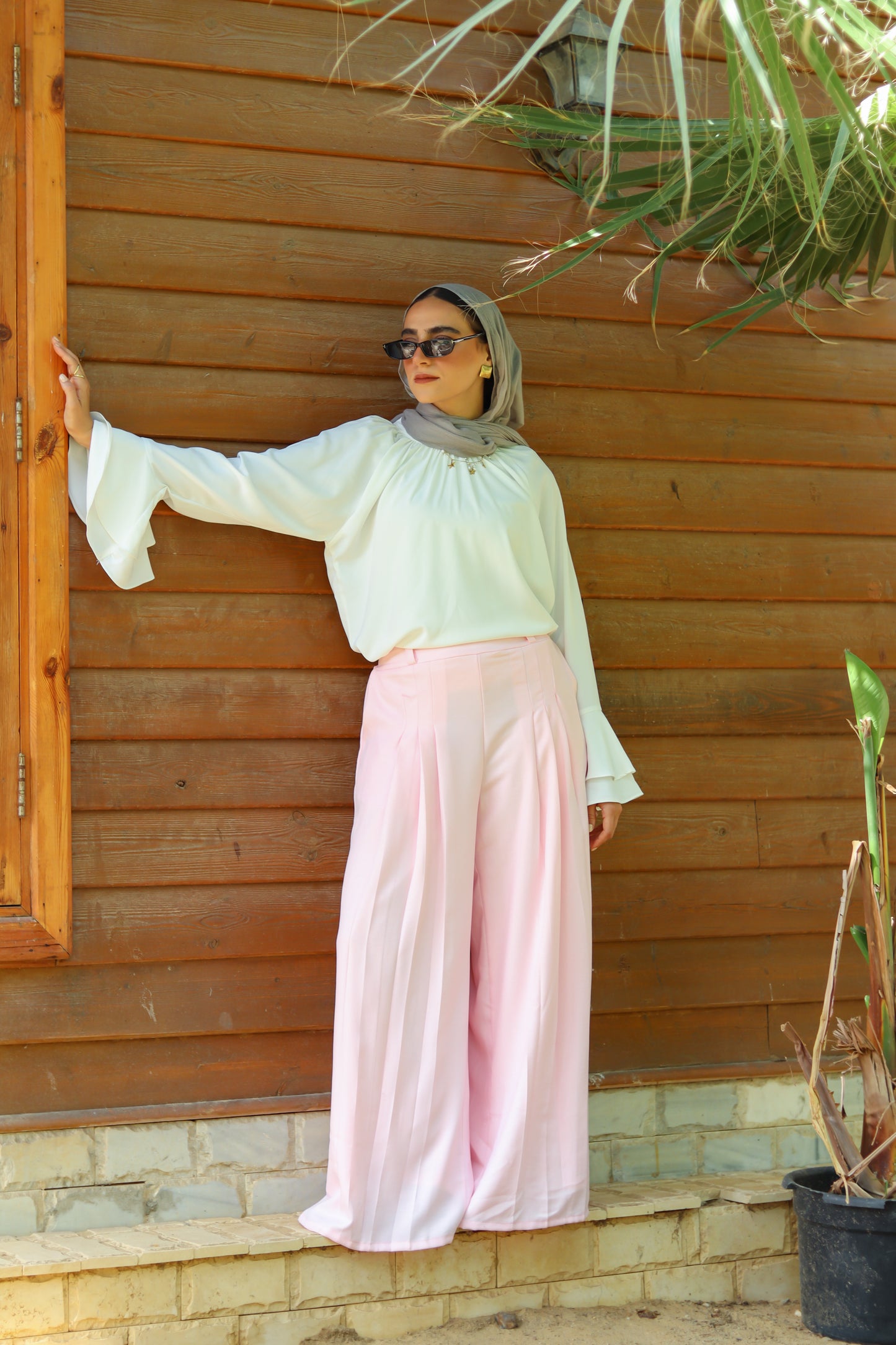 Terra Pleated Pants in Pink