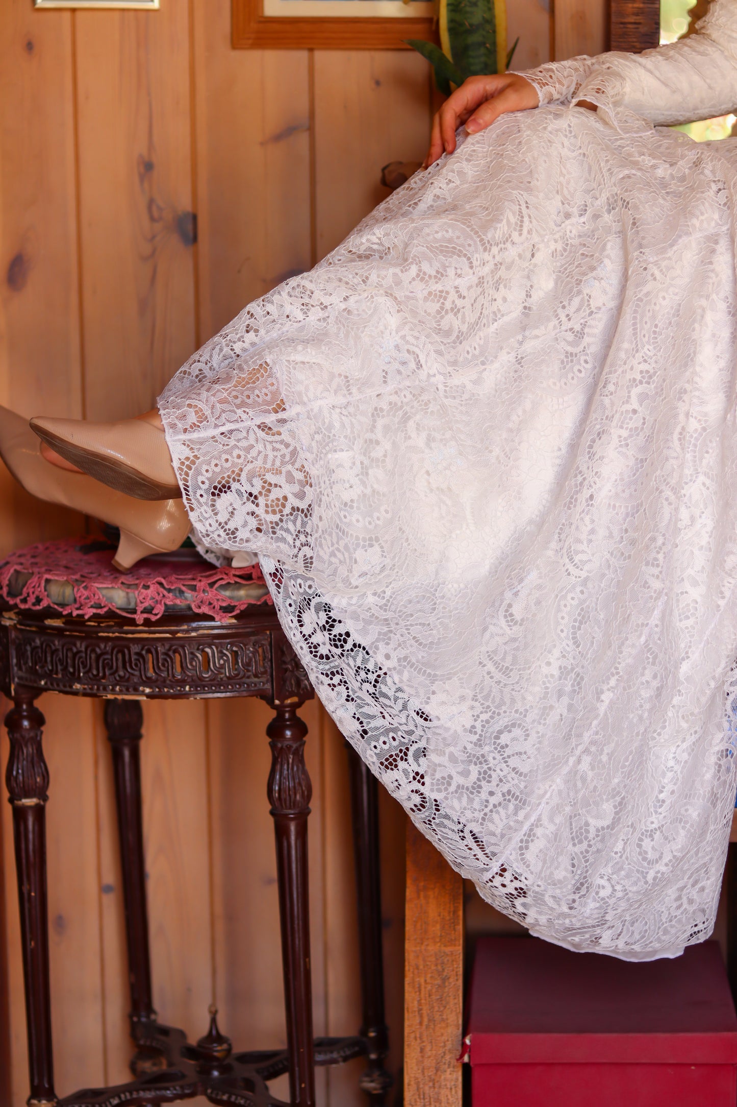 Valencia Lace Gown in White