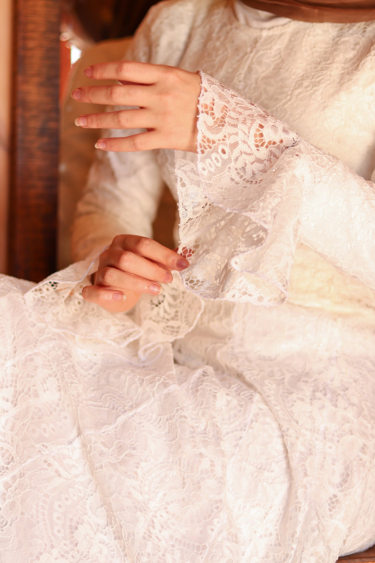 Valencia Lace Gown in White